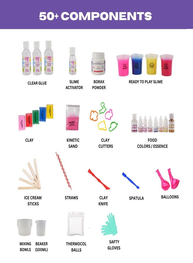 CRAZINOS 3 in 1 Slime, Sand and Clay Kit | 100+ Hands-On STEM & Sensory Activities | for 3-4 Learners | Kids Age 4-16 | by Crazy XYZ - Image 2